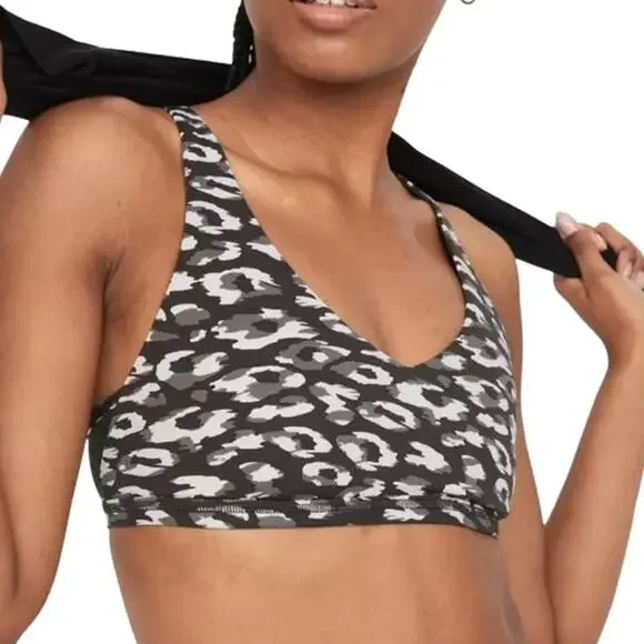 OFFLINE by Aerie Goals Plunge Sports Bra - Gray NWT Size Medium