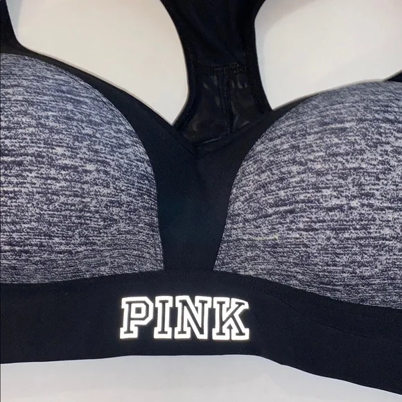 PINK Victoria's Secret Black and Gray Intimates & Sleepwear Support Bra size LG