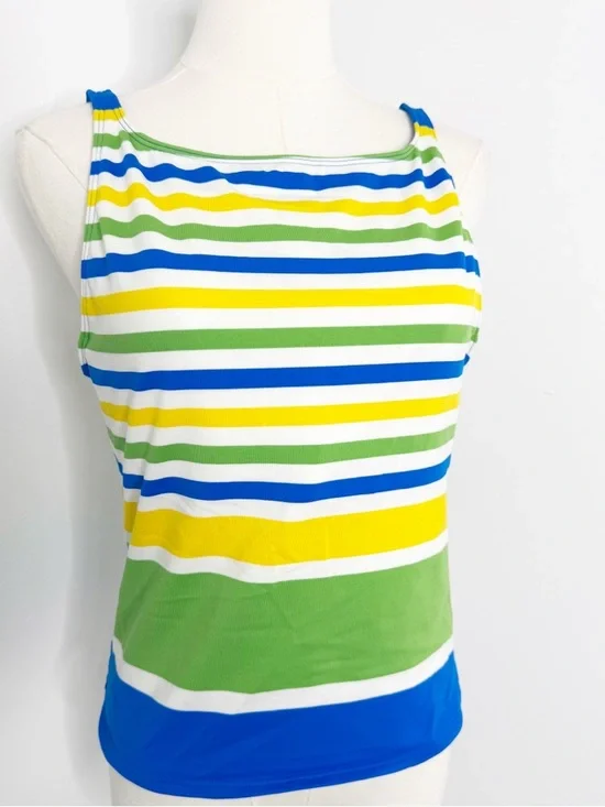 La Blanca Rod Beattie Tankini Top Size 14 Striped Underwire Swimwear