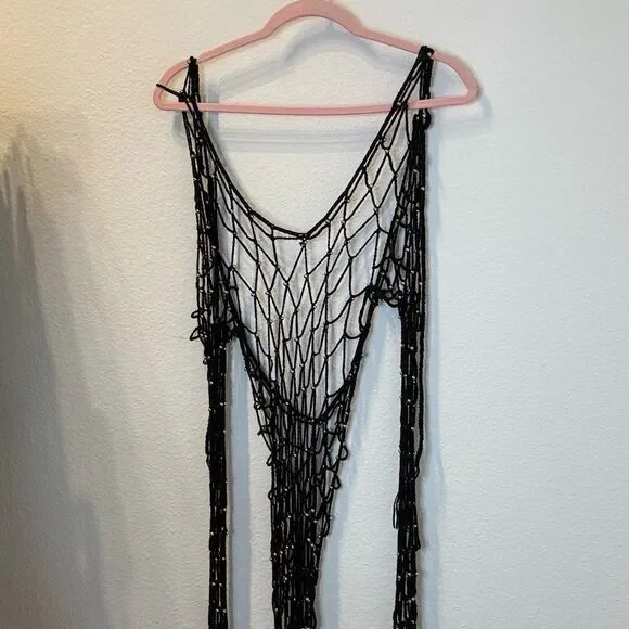 Elegant Black Beaded Overlay