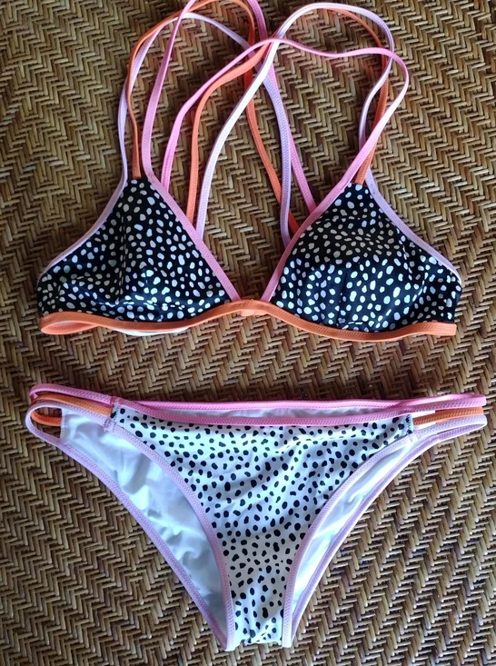 Victoria's Secret Black and White Polka Dot Swim Two Piece Bikini Set