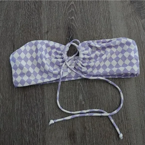 Princess Polly Bikini Top White & Purple Size 4