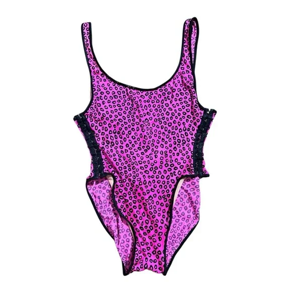 Cole of California Pink Cheetah Print Bathingsuit HTF Sz 12
