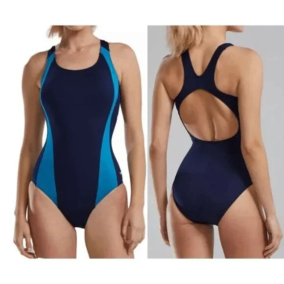 TYR Durafast Elite® Women's UPF50+ Chlorine Proof Swimsuit Blue Size 10