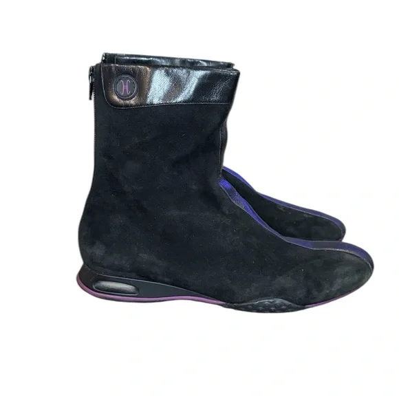 Cole Haan Air Beau Black and Purple Ankle Boots Women’s Size 8