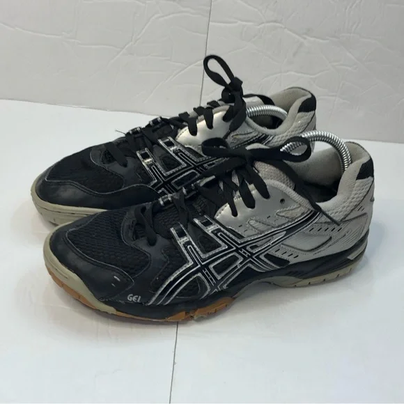 Asics Shoes Womens Size 8 Volleyball Gel Rocket 7 Athletic B257N Black Gray