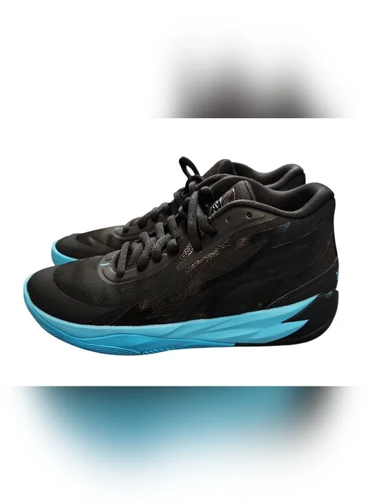 Puma Black and Blue High-Top Sneakers
