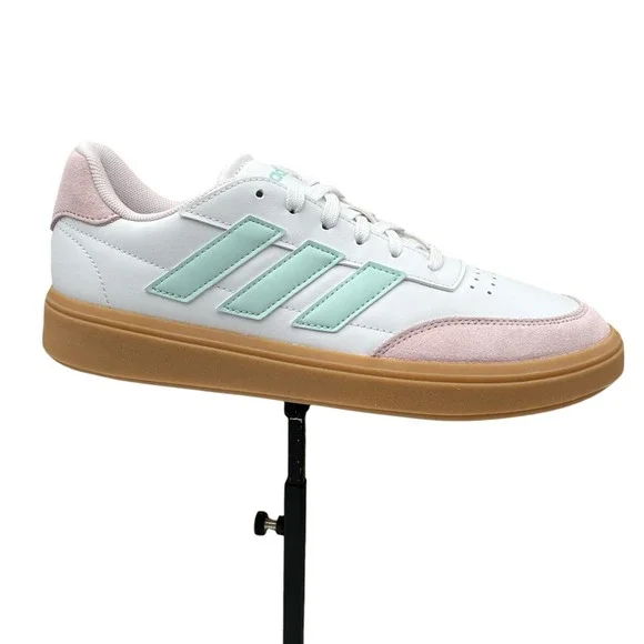 Adidas Courtblock Youth Girls Athletic Shoes 6 White Halo Mint Almost‎ Pink