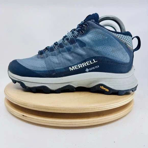 Merrell Moab Speed Mid GTX Hiking Boots Shoes Women's 6 Blue Gore-Tex