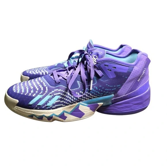Adidas DON Issue 4 Basketball Shoes Purple Blue Throwback Utah Jazz Mens 14