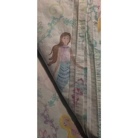 Pottery Barn Kids Queen Bailey Mermaid Flat Cotton Sheet