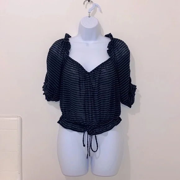 Women’s Free People Striped Sheer Pullover Blouse