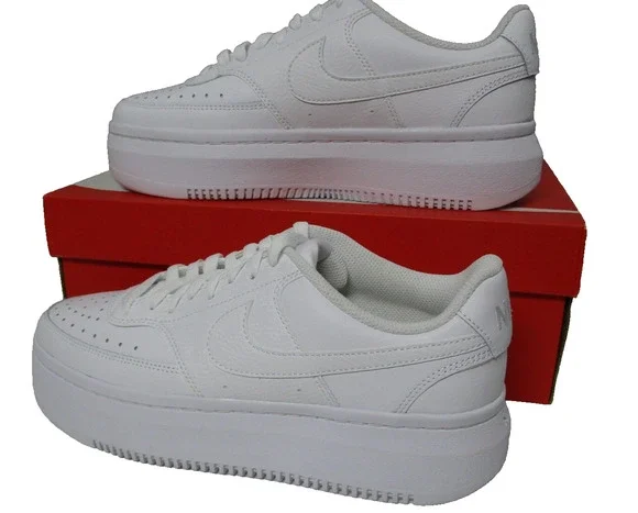 Nike Court Vision Alta Platform White Womens Sz 10 Casual Shoes