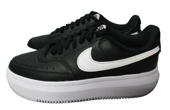 Nike Court Vision Alta Platform Black White Womens Sz 9.5 Casual Shoes