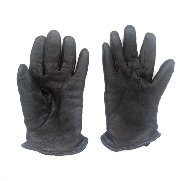 Vintage Elegant Genuine Black Leather Gloves