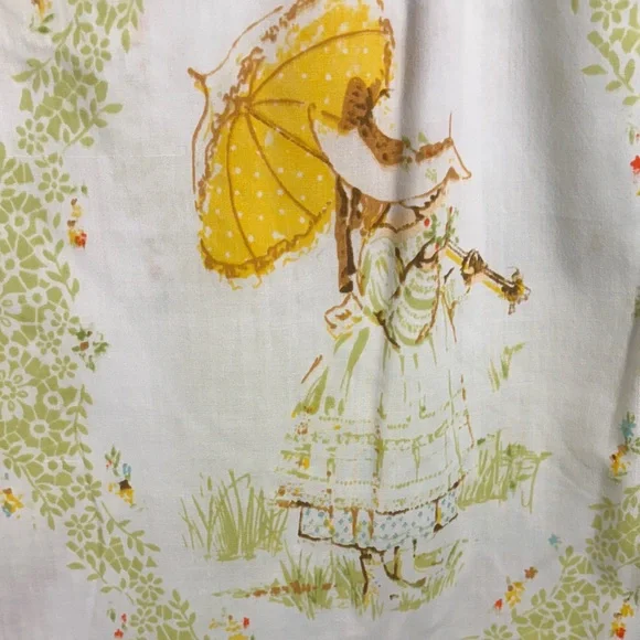 Vintage 1970’s Style Fabric holly hobbie Umbrella Design full flat box T‎