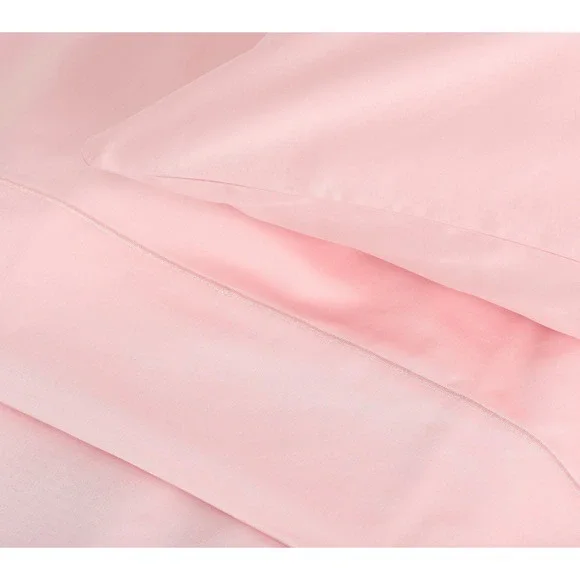 Northern Nights 400 TC 100% Cotton King Flat Sheet 2 Pillowcases Light Pink QVC