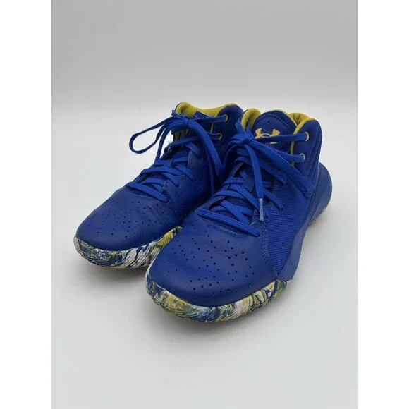 Under Armour Jet 21 Curry Boys 6 Y Golden State Blue Gold Basketball Shoes