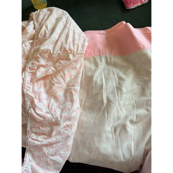 Vintage Pink Standard Floral Sheet Set Cannon Royal Family USA Featherlite