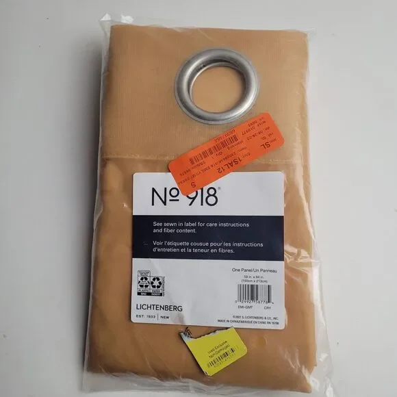 NEW No. 918 Emily Sheer One Grommet Curtain Panel 'Cry' 59 x 84 inch . #BT2
