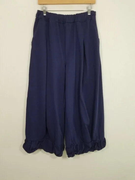 Free People Beach Cotton Wide Leg High Rise Pull-On Crop Pants Size M