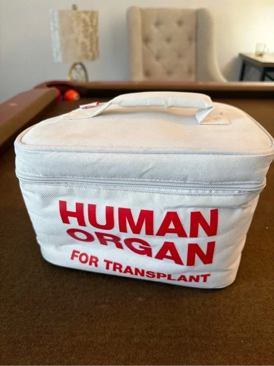 Lunch box Medical Transport Cooler Bag with Red 'Human Organ' Print