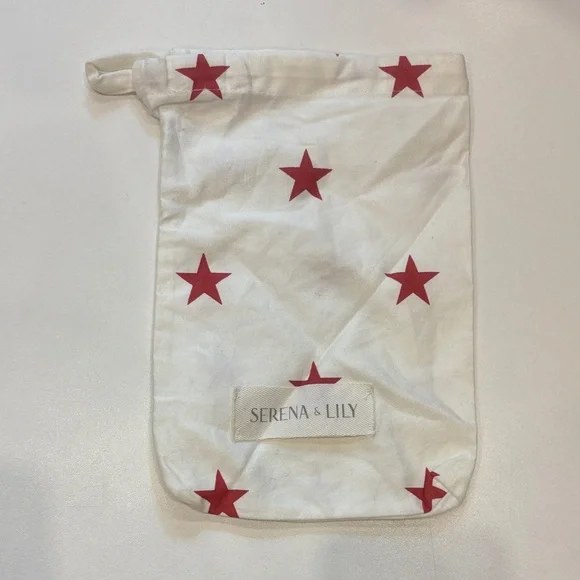 Serena & Lily White with Red Stars Twin pillow Sham with bag