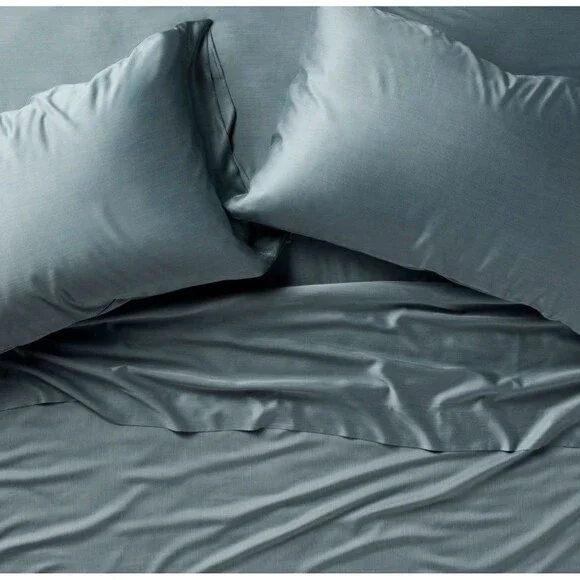 King 400 Thread Count Rayon from Bamboo Sheet Set Light Teal Blue NEW