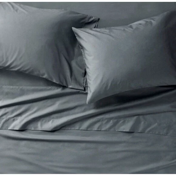 King 400 Thread Count Percale Sheet Set Mineral Blue - Casaluna NEW