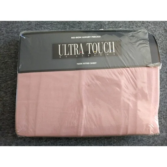 Stevens Ultra‎ Touch Fitted Twin Sheet Luxury Percale Antique Rose No Iron NOS