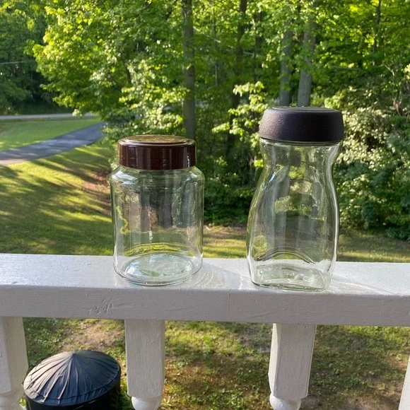 Coffee Glass Jar Bundle With Lids (2) For Storage Arts & Crafts