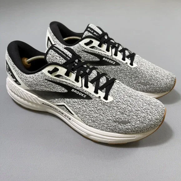 Brooks Adrenaline GTS 23 Running Shoes Mens 13 Grey White Excellent 1103911D113