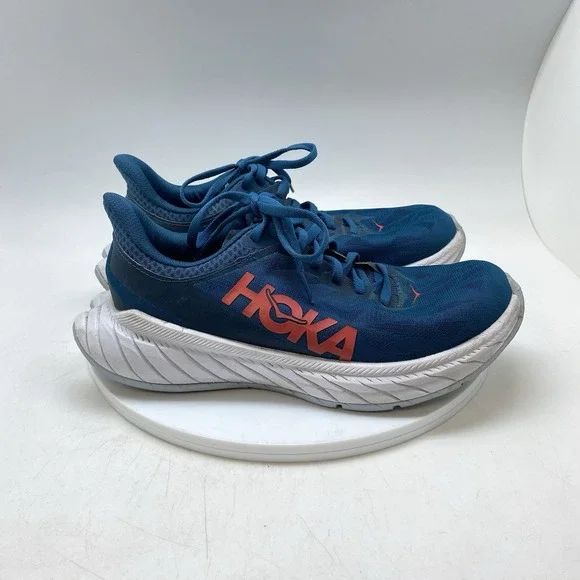 Hoka One One Sneakers Womens 7.5 Carbon X 2 1113527 MBHCR Blue Running Gym Shoes