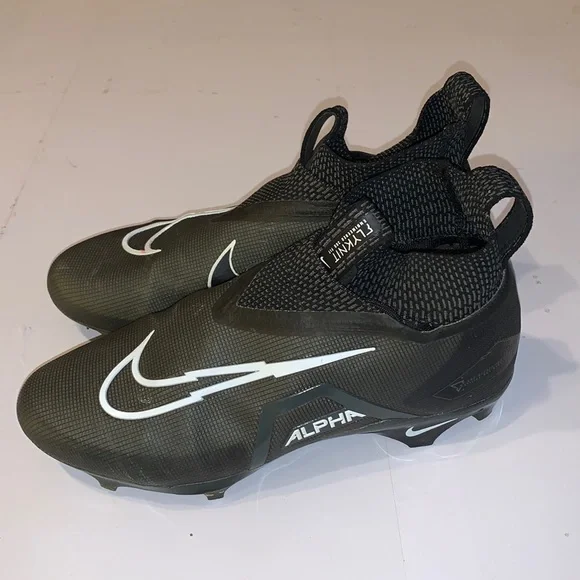 Nike Alpha Flyknit Black Cleats Size 10.5 Laceless