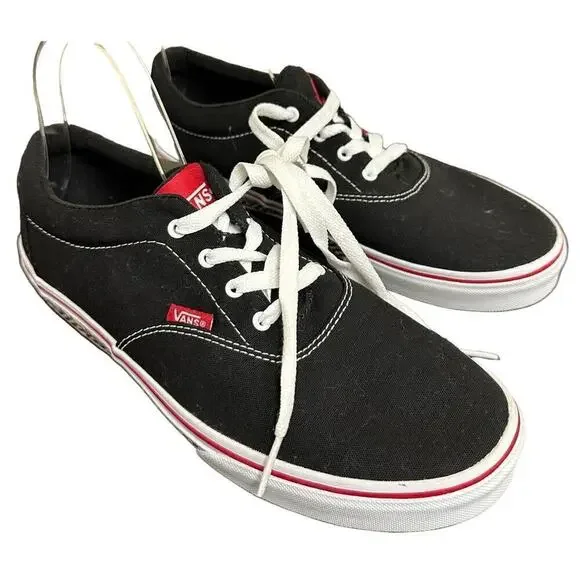 Vans Youth Black White Doheny Flame Check Sidewall Lace Up Sneakers Size 7