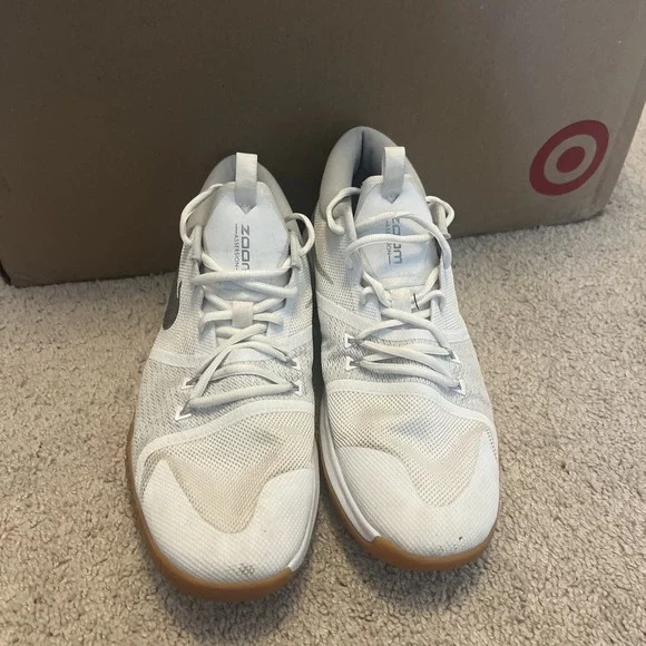 Mens Size 12 - Nike Zoom Assersion White Chrome Gum‎ Athletic Shoe Basketball