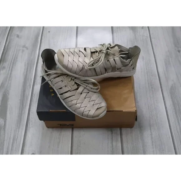MERRELL Flora Kye Weave Lace Up Sneakers J94846 - Beige - Women's Size 8