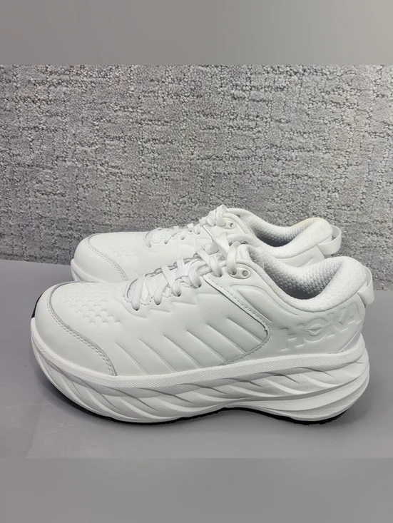 Hoka One One Bondi SR Women's US 8.5 White Leather Running Sneakers