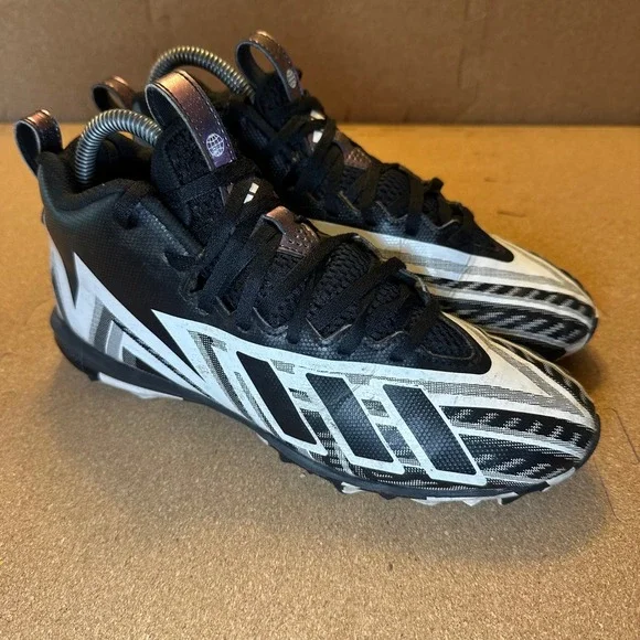Adidas Freak Spark MD Football Cleats Mens 6‎ Black White Mid Top