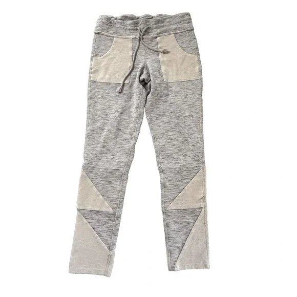 Rare Free People Movement Women's Size Large Gray Colorblock Kyoto Joggers