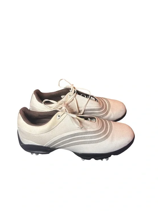 Adidas Women’s Golf Shoes White Brown Lace Up Size 7.5