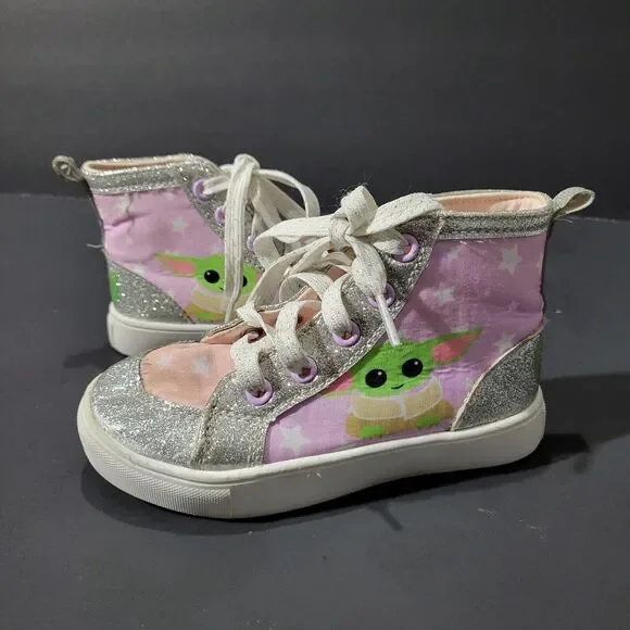 Star Wars Grogu High Top Sneakers Little Girls Size 11