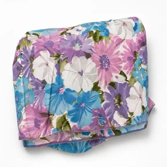 VTG Cotton Blend Twin Fitted Sheet Floral Country Home Cottage 39x79” Mattress