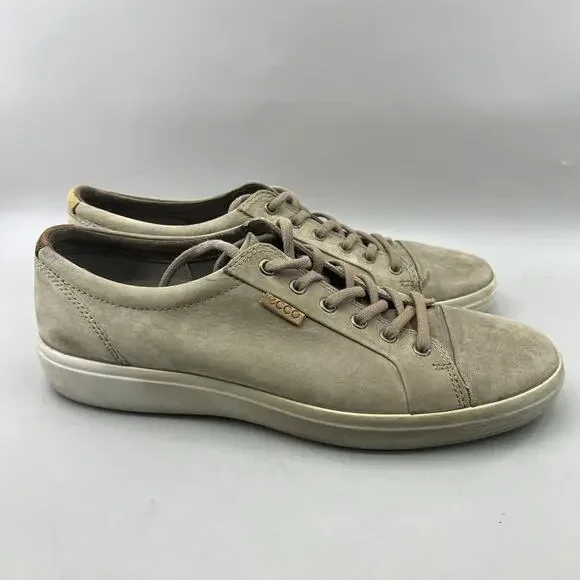 ECCO Soft 7 Casual Sneakers Men Size 11 US, 45 EU Brown Nubuck Comfort Low Shoes
