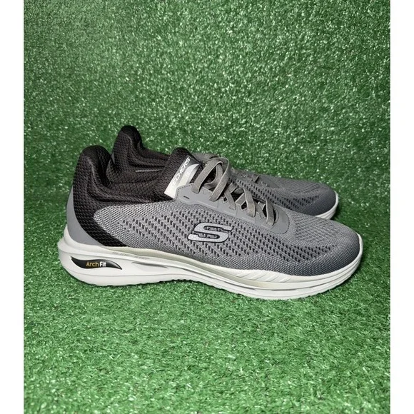 Skechers Arch Fit Orvan Mens Size 13 Grey Black Running Shoes Comfort Sneakers