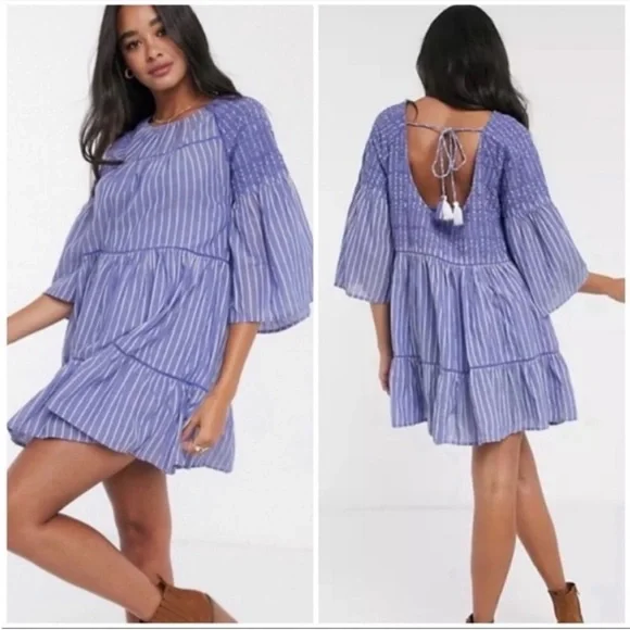 FREE PEOPLE Lola Boho Embroidered Mini Dress size XS