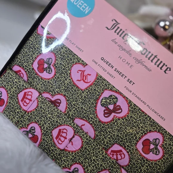 Juicy Coulture Queen Leopard heart print 6piece Sheets SetBrand new
