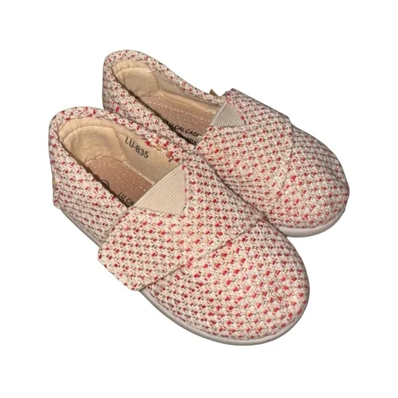 Cream and Red Slip-on Shoes