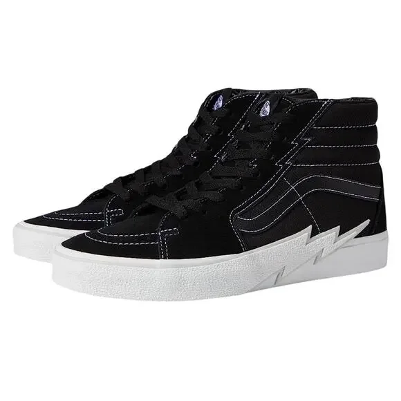 Vans Sk8-Hi Bolt Black White High Top Skate Shoes M8/W9.5