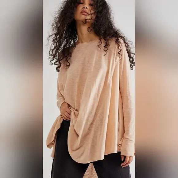FREE PEOPLE new ARIA top COTTON BLEND in Misty Mink XS NEW
